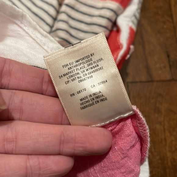 Anthropologie Holding Horses Striped Loose Fit Boho Button Down Cotton Top M/L - Picture 6 of 6